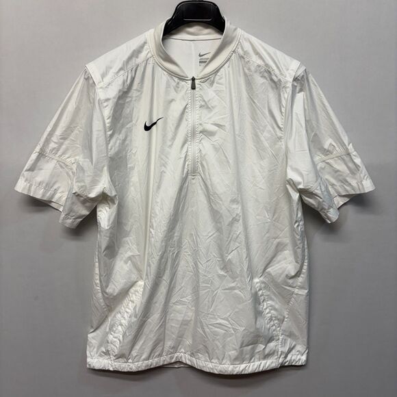 Nike Short Sleeve 1/4 Zip Coaches Jacket Pullover Windbreaker XL X-Large D040 13 - Picture 1 of 13
